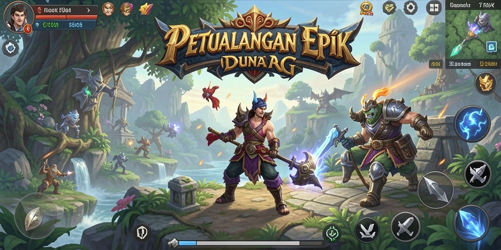 Tampilan gameplay seru dalam dunia RPG yang luas