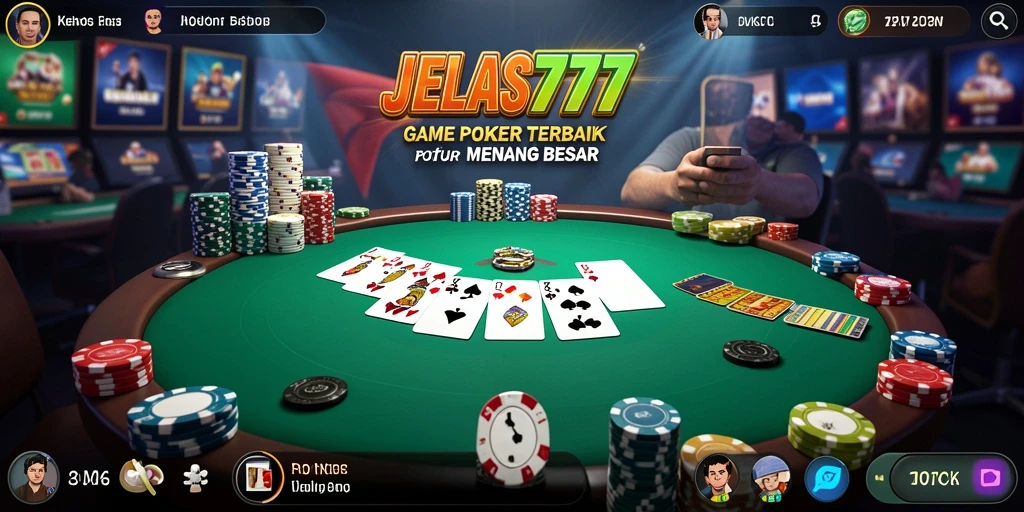 Screenshot gameplay JELAS777 menampilkan aksi Poker yang mengasyikkan.