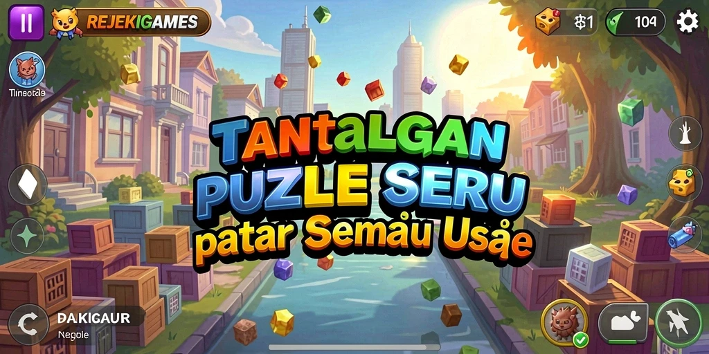 Tampilan gameplay REJEKIGAMES yang penuh warna dan menantang.
