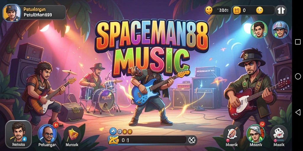 Tampilan gameplay <strong>SPACEMAN88</strong> yang penuh warna dan dinamis