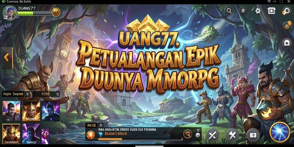 Screenshot gameplay UANG77 dengan aksi seru dalam pertempuran MMORPG.